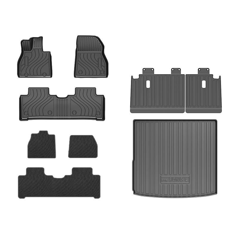 2024 BYD Song L Car Floor Mats Set: TPE, Eco-Friendly, Waterproof, Wear-Resistant, Includes Trunk Mat & Backrest Pad