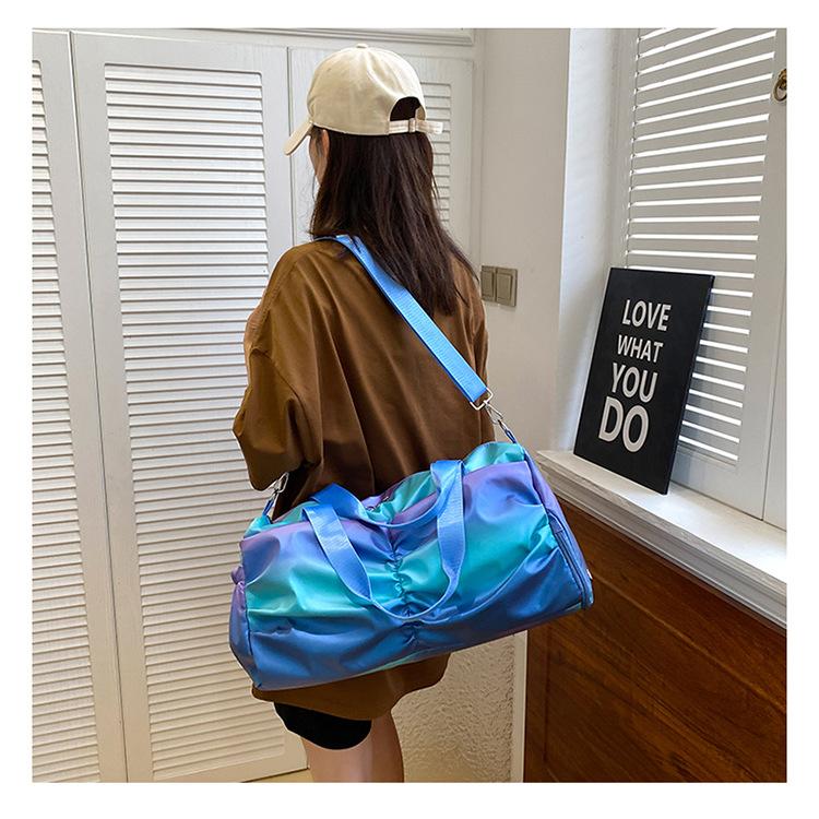 Sports Yoga Gym Bag Women Dry Wet Separate Large Capacity Short Travel Bag Gradient Handbag Crossbody