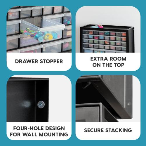 IRIS USA Screw Tool Organizer, Small Parts Cabinet, 44 Drawers, Electronic Hardware, Nuts and Bolts, Plastic Storage Drawers, Garage Storage, Stackabl