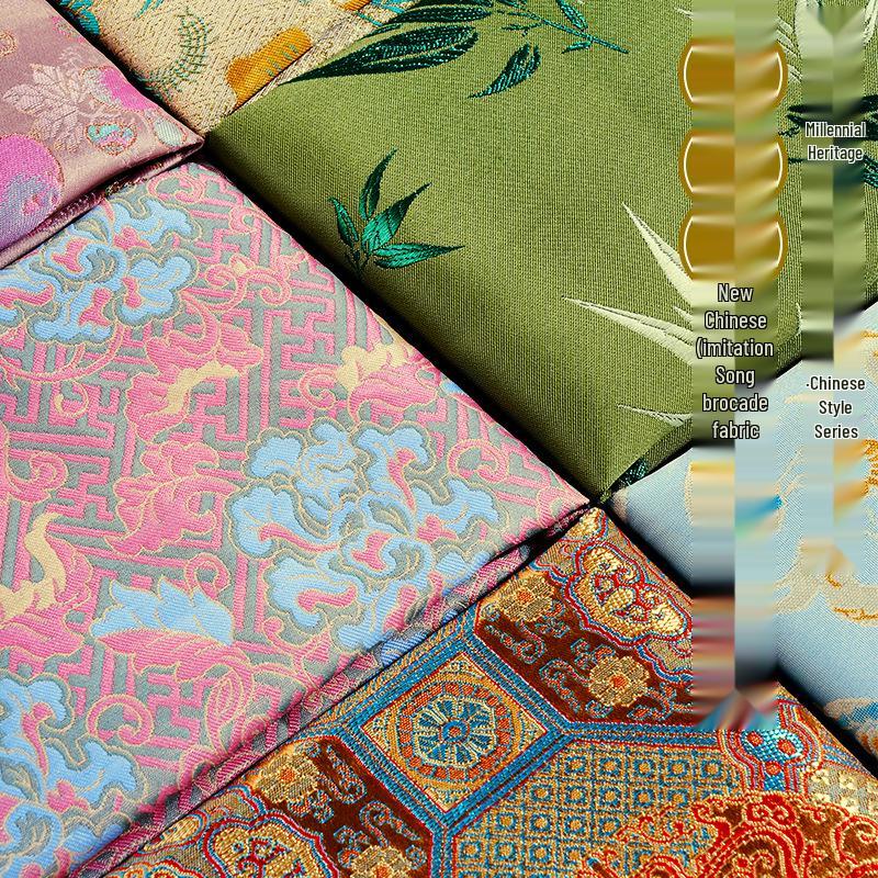 Retalhos de Tecido Brocado Jacquard Estilo Chinês para Sachê DIY e Artesanato