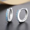 Classic 925 Silver Multicolor Cubic Zircon Small Hoop Earrings for Women Girls Wedding Party Fashion Jewelry Gifts