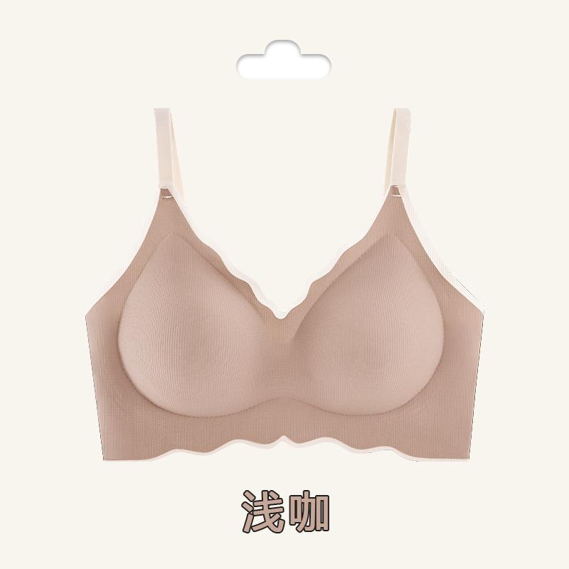 Women Seamless Wireless Gathering Breathable Comfortable Invisible Bra For Large Chest