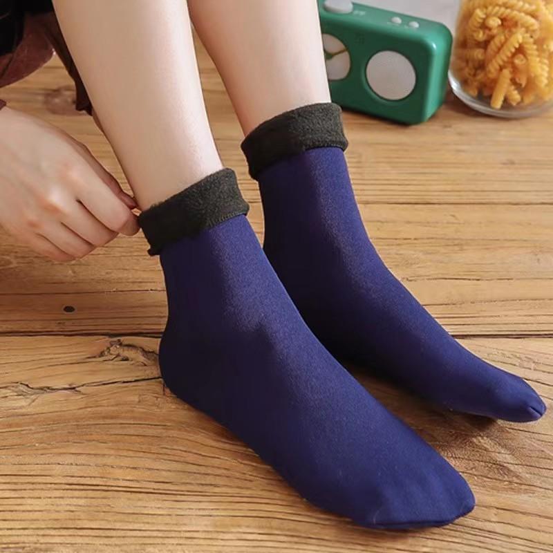 5Pairs Plush Women Winter Warm Thicken Thermal Socks Soft Casual Solid Color Sock Wool Cashmere Home Snow Boots Floor Sock