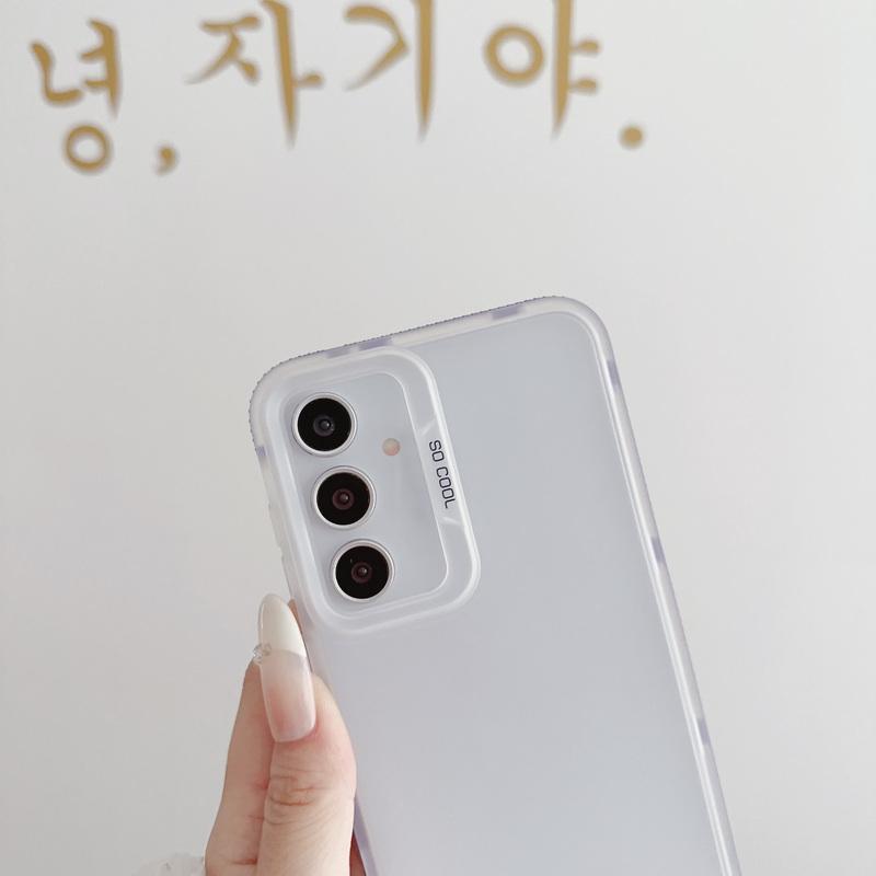 Módní Průhledné Matné Jednobarevné Pouzdro pro Samsung S24 Ultra Plus S23 S21 Fe A55 A35 A34 A25 A15 A14 5g Měkké TPU Vše Zahrnující Nárazuvzdorný Kryt