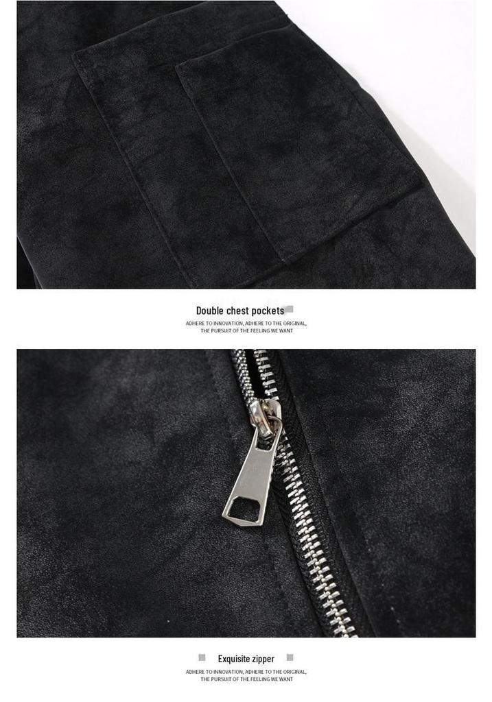 Men's American Retro Motorcycle PU Leather Jacket - Autumn/Winter Trendy, Handsome, Loose Casual Flight Style