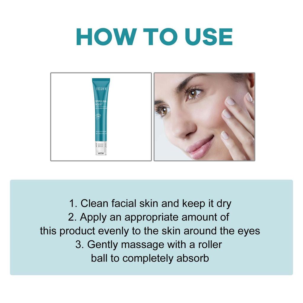 EELHOE Gel pentru ochi anti cerc întunecat Îngrijirea pielii Peptide Pungi pentru ochi Cremă cu acid hialuronic antirid Masaj cu role Frumusețe Sănătate