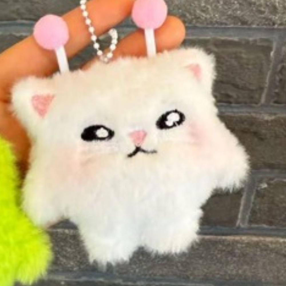 2PCS Cute Alien Cat Plush Keychain Kawaii Space Kitty Character Keyring Fan Collection Gift Accessories