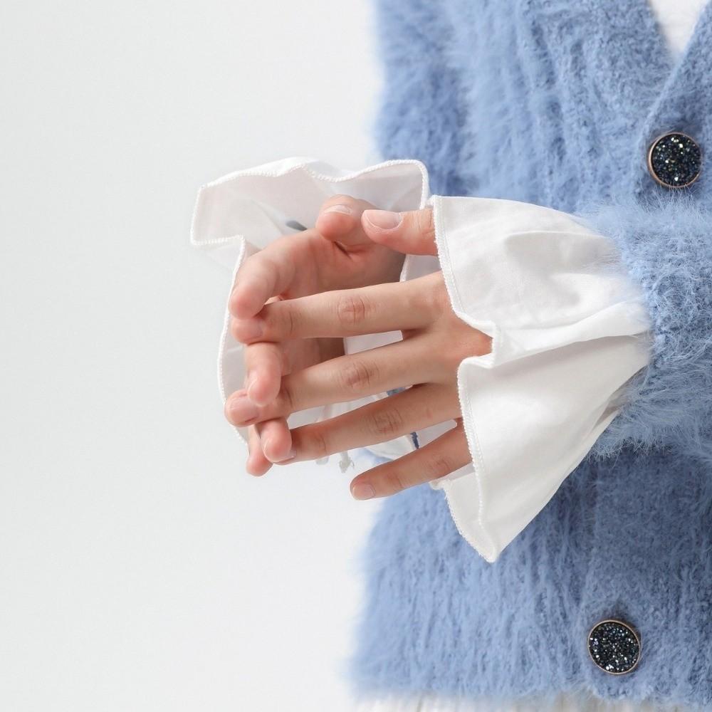 Ruffles Pleated Fake Sleeves Chiffon Hand Wrist Cuffs Sweet Fake Cuffs  Sweater Decorative