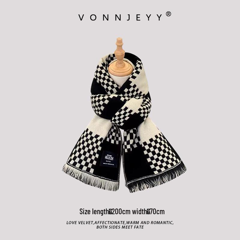 2024 Grauer Herren-Winterschal im koreanischen & japanischen Stil - Vielseitiger Studenten-Halswärmer & Schal