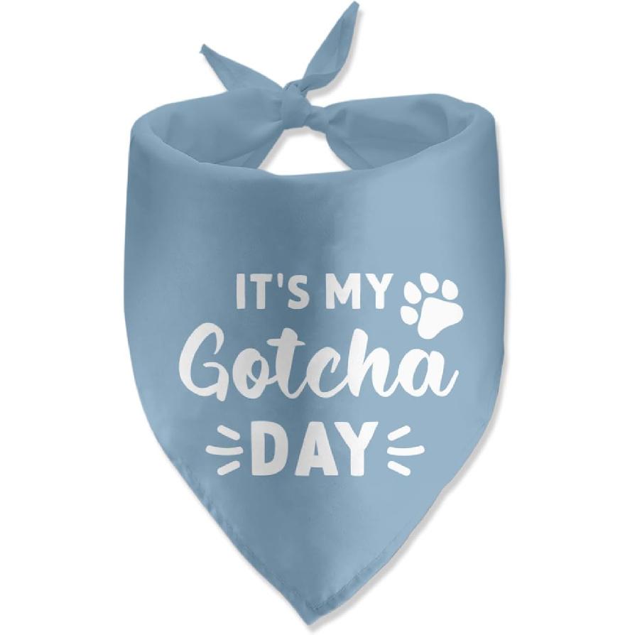 It s My Gotcha Day Blue Dog Bandana Happy Gotcha Day Dog Adoption Day Dog Bandana for Dogs Pet Bandanas Accessories for Dog Lovers Pet Scarf It s my gotcha day