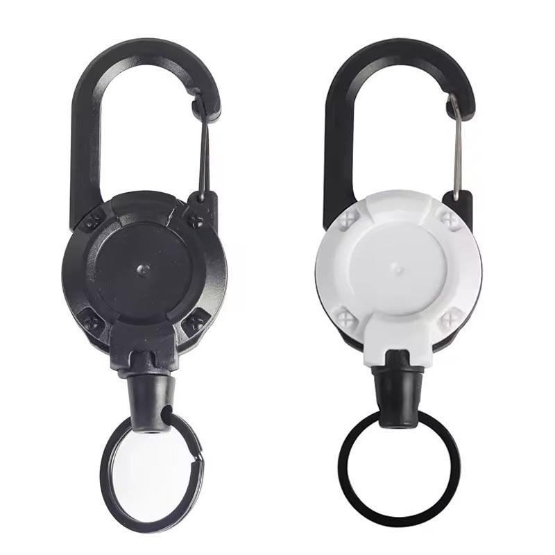 Adjustable Key Chain Adopts Steel Wire Rope Anti-fall Easy To Pull Buckle Elastic Hook Type Telescopic Buckle To Prevent Loss