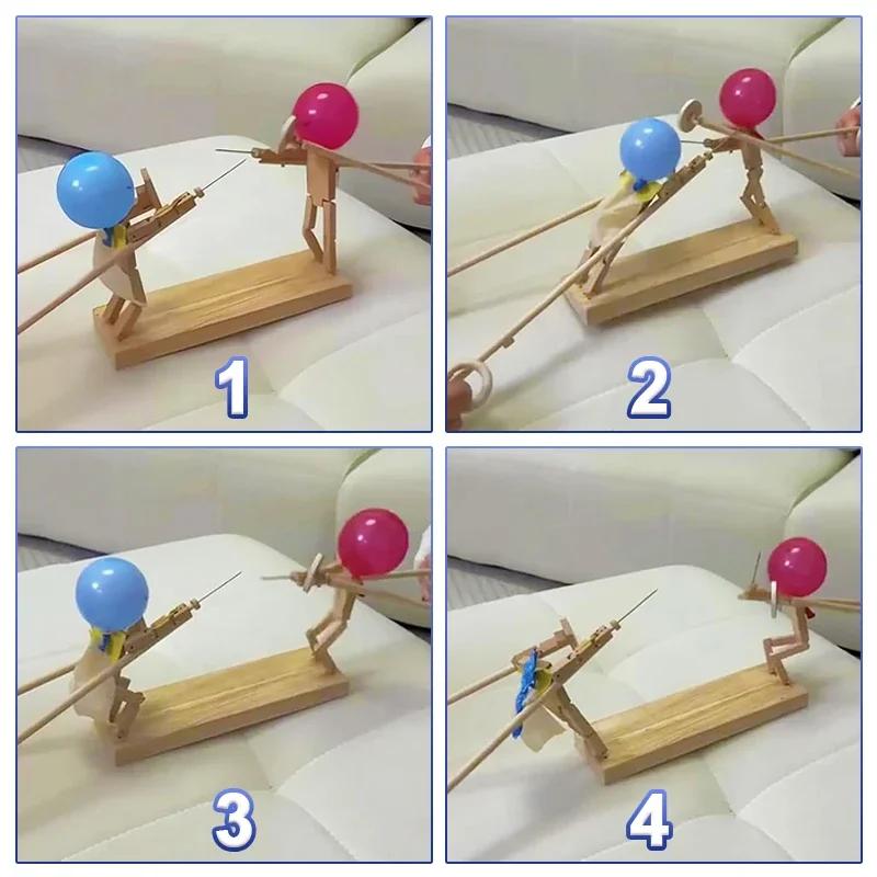 Balloon Bamboo Man Battle Thickened Version Bamboo Man Fencing Puppets Battle Game for 2 Players Whack A Balloon Party Home