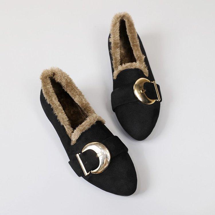 Soft Bottom Low Heel Light Mouth Women's Autumn and Winter New Fashion Outer Wear Thick Heel Plush Warm Fluffy Shoes