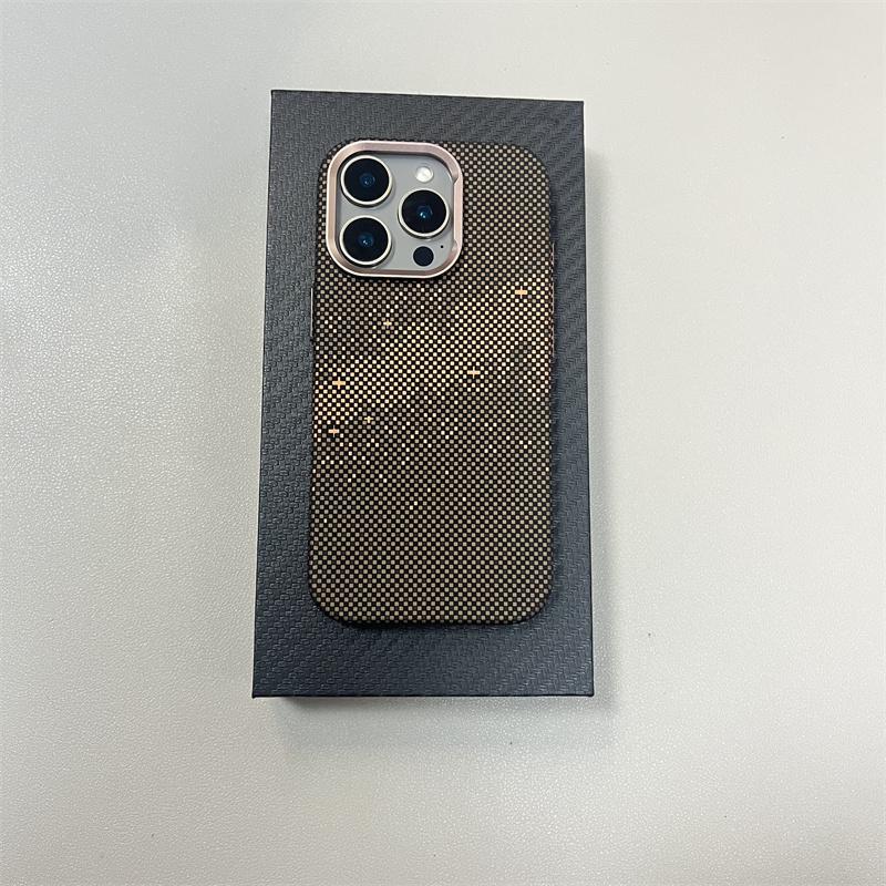 For MagSafe 16Pro Case Carbon Fiber 3D Relief Case for iPhone 16 15 14 13 Pro Max Wireless Charging Alloy Lens PC Magnetic Cover