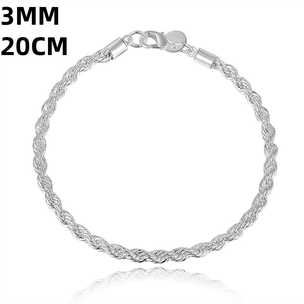 Creative Twisted Circle Chain Women Men Silver Color Bracelet Brand New High Quality 925 Fashion Jewelry Christmas Gift