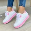 Fashion Women Panda Color Sneakers New Woman Fashion Lace Up Vulcanized Shoes Casual Solid Color Tennis Platform Ladies Loafers