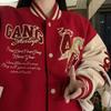 Women's Year of the Horse Embroidered Red Baseball Jacket Coat, 2026 Trendy Couple Design