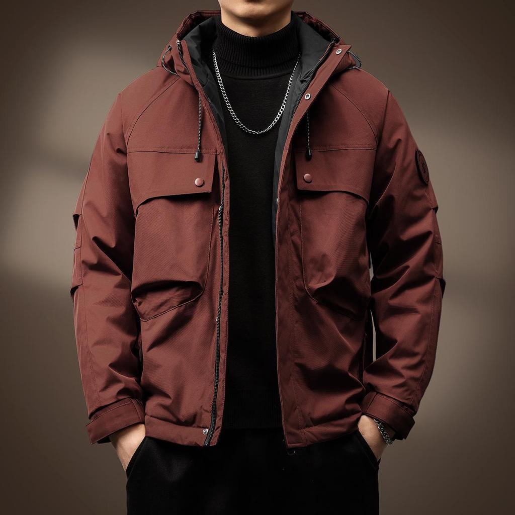 Men's 2025 Autumn/Winter High-End Quilted Thick Cotton Jacket - Trendy Windproof Outdoor Mountaineering Coat