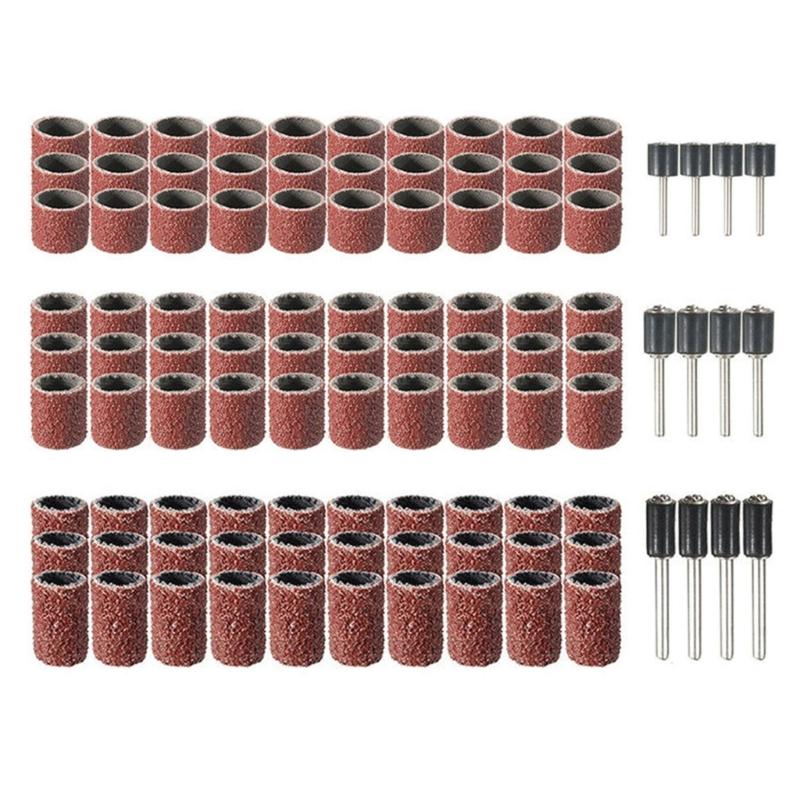 102/132Pcs Sanding Drums Sand Bands Sand Mandrels Drum Woodworking Drill Rotary Abrasive Tool
