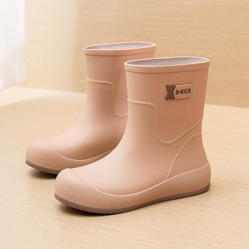 

Модные новые женские износостойкие дождевые туфли дождевые сапоги средней длины бархатные теплые водные туфли кухонные нескользящие водонепроницаемые рабочие резиновые туфли 40