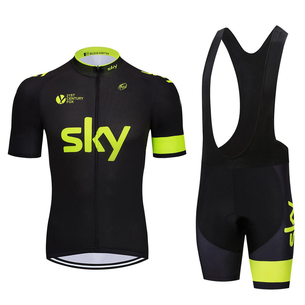 Bicycle Clothing Sky Team Mountain Bike Bicycle Team Edition Cycling Suit Set Strap Short Sleeve Set 2026 Summer Breathable Cycling Suit Set