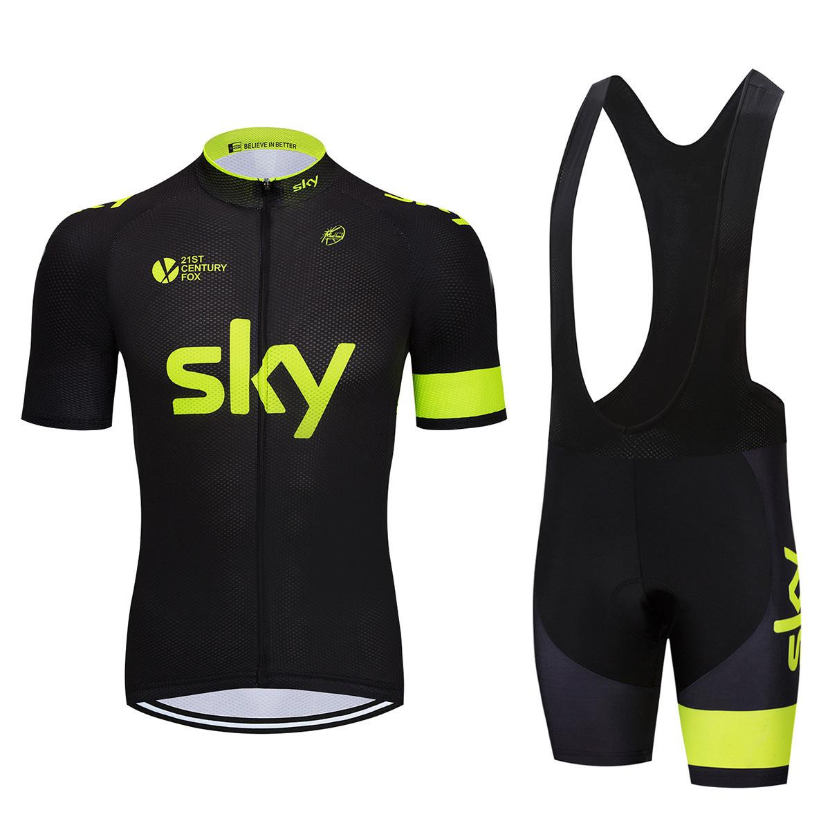 

Bicycle Clothing Sky Team Mountain Bike Bicycle Team Edition Cycling Suit Set Strap Short Sleeve Set 2026 Summer Breathable Cycling Suit Set XXL