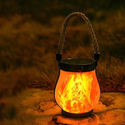 Solar Lanterns Outdoor Camping Hanging Lights Waterproof Flame Lights For Outside Decorative Lantern For Christmas Halloween
