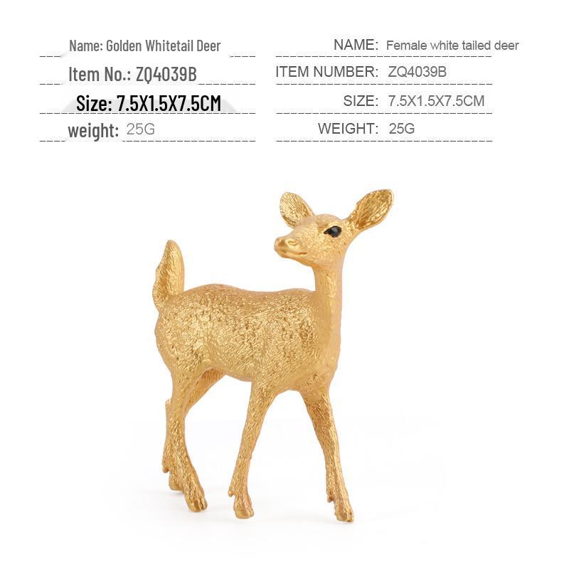 Simulated Christmas Reindeer and White-Tailed Deer Ornament Set