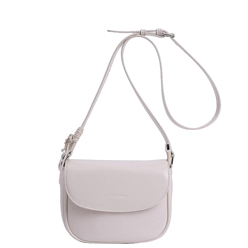 

New niche design small bag women s bag fashionable summer shoulder messenger bag feeling underarm saddle bag білий