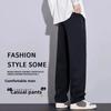 Autumn Winter Fleece-Lined Thickened Loose-Fit Straight-Leg Casual Pants Men's Fashionable Versatile Light Business Trousers Wid