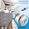 Portable Single Open Cabinet Lock Silver Easy Replacement Door Lock with 2 Keys Metal Cabinet Locker Lock Door