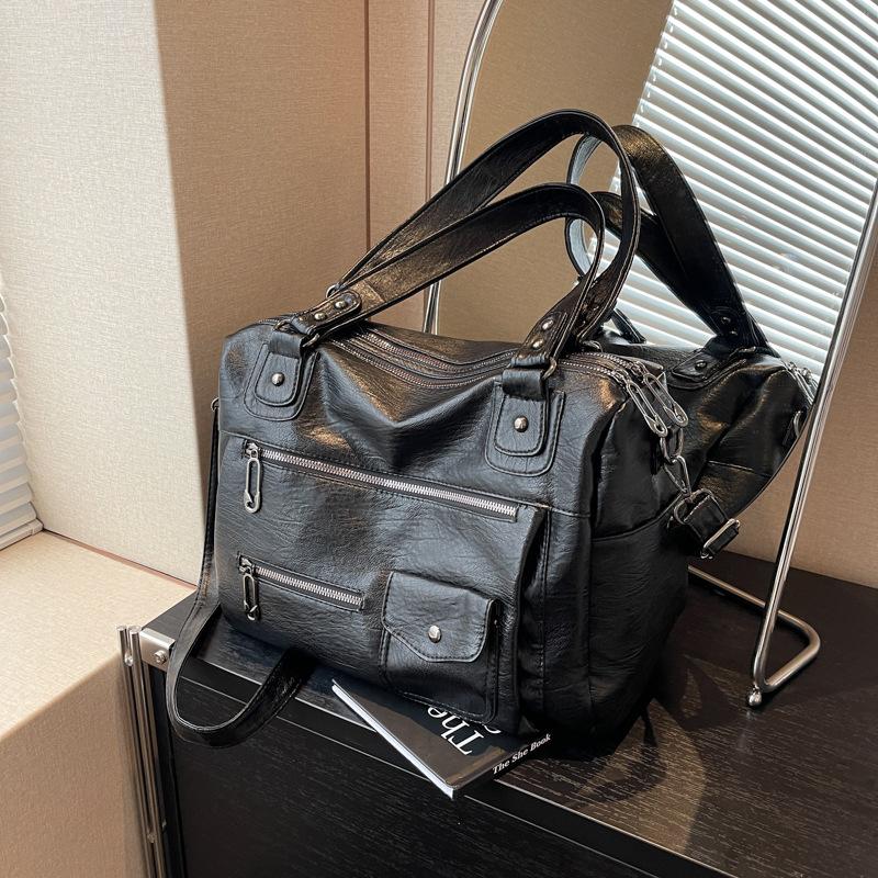 Shoulder Bag Women's Versatile Retro Multi-layer Bag Large Capacity Women's Bag Large Commuter Messenger Bag