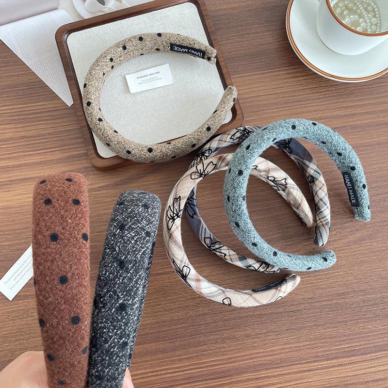 French Wool Wavy Dot Headband: Elegant & Trendy Autumn/Winter Women's Hair Accessory