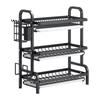 Multi-Functional Kitchen Storage Rack: Layered Bowl & Dish Drainer with Knife & Fork Organizer