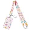 Cute Bow Pattern Lanyard with Clear ID Badge Holder Detachable Durable Strap for Outdoor Activity Pass Office Work Use