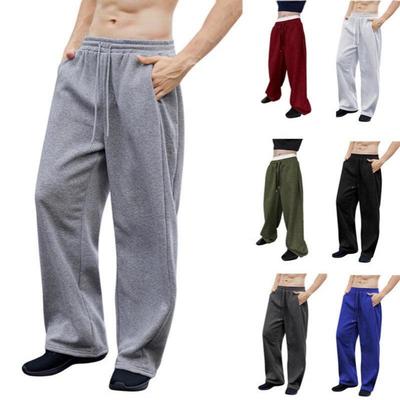 Men's Loose Fit Sweatpants with Drawstring Waist, Straight Wide Legs & Pockets Sportswear