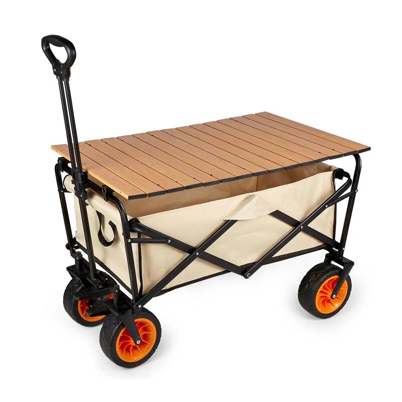 Deluxe Electric Folding Camping Cart with Tank Wheels