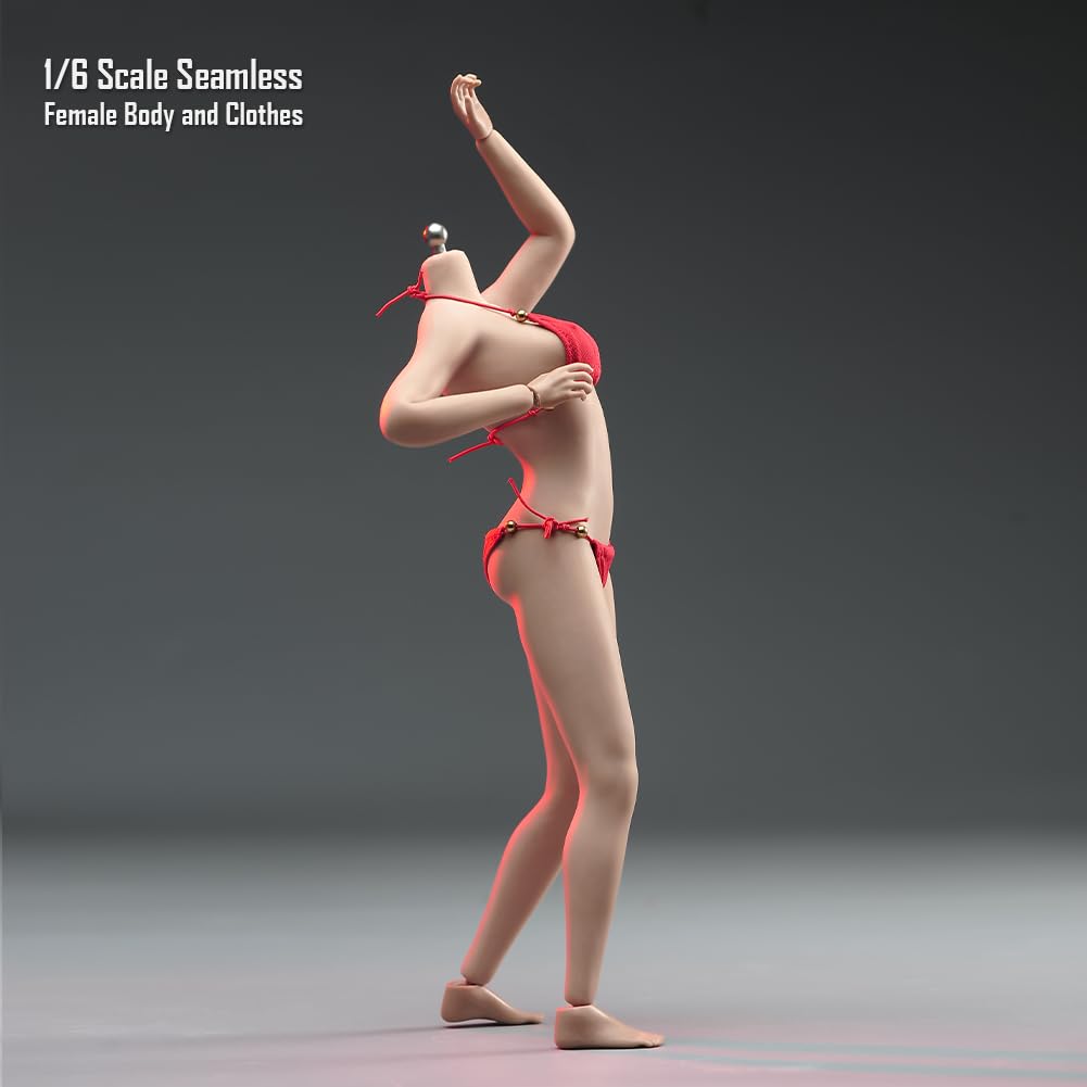 1/6 Scale Female Body Clothes, Underwear, Pants, Swimsuit, Bikini, Leggings, Bra, Bark, for 12-inch Action Leggings Body Doll (Red)