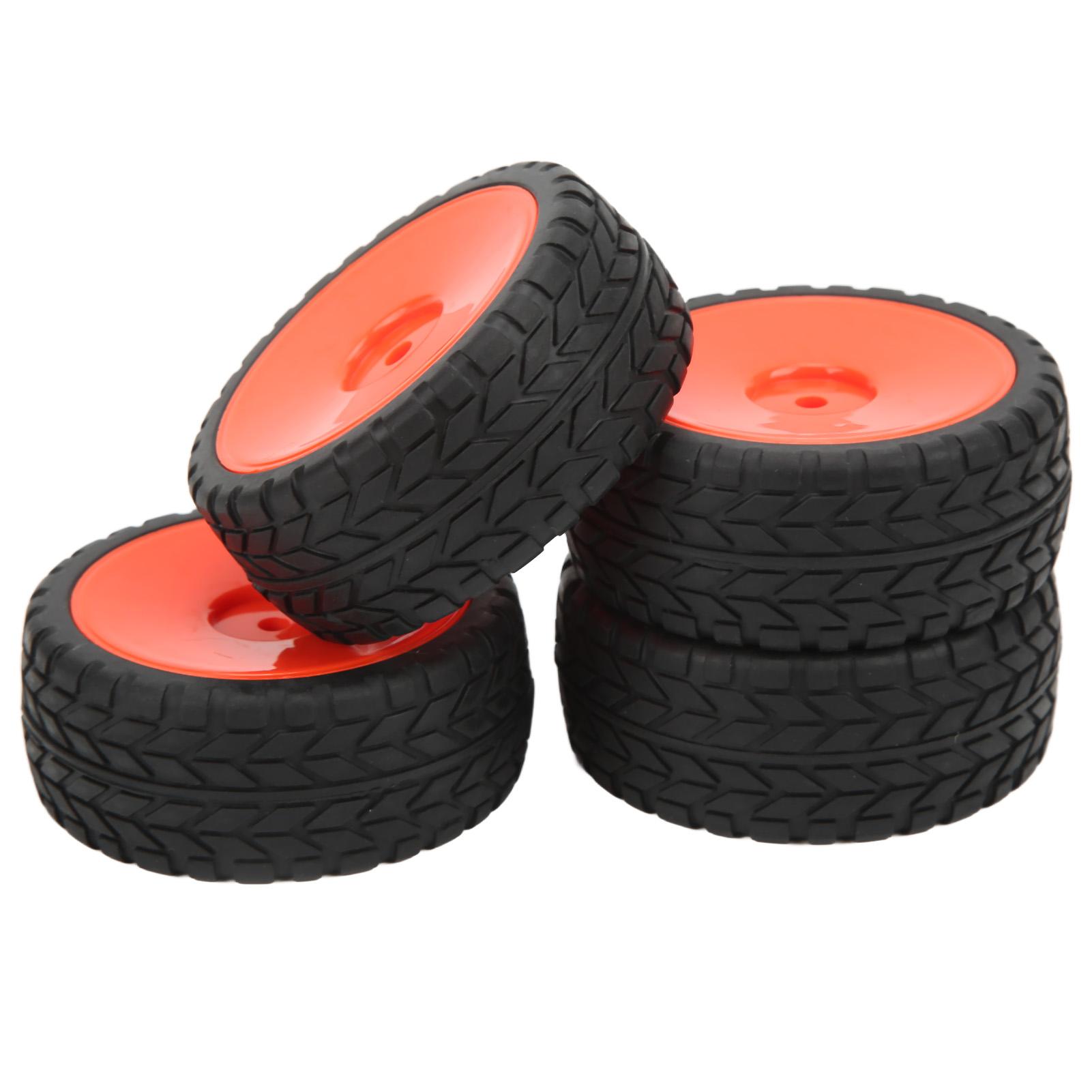 

4 PCS RC Tires Anti Skid Wear Resistant Remote Control Car Rubber Wheel Tires Set for 1 10 RC Sports Car Red червоний