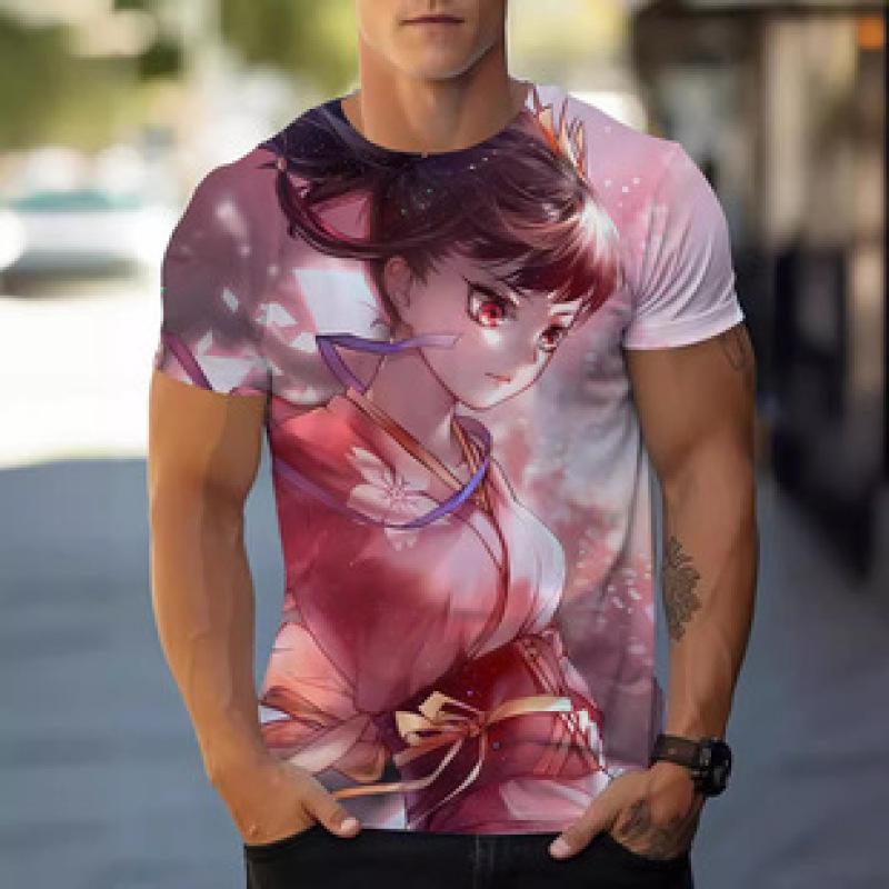Sexy dívky Pánská trička Legrační tričko s 3D potiskem Léto Vintage Krátký rukáv Móda Tričko Ležérní Oblečení