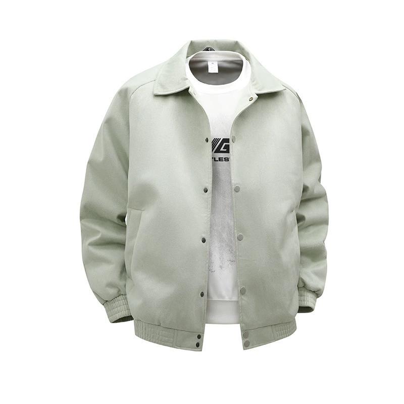 

Мужская однотонная куртка из искусственной замши с воротником-стойкой XXXL