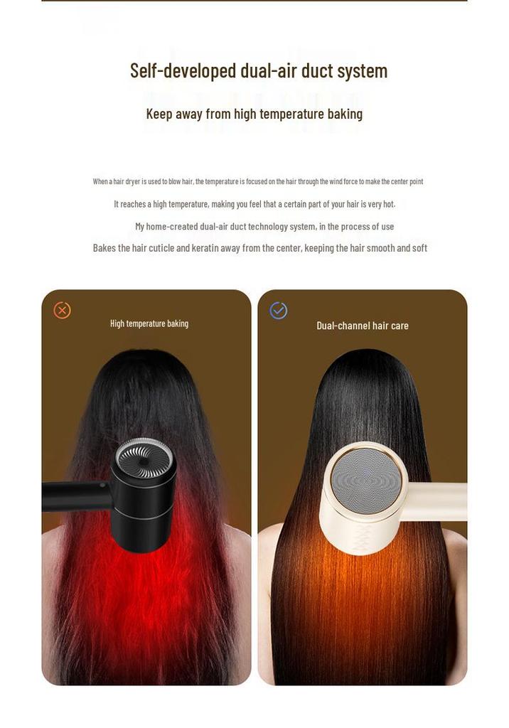 High-Speed Hair Dryer with Constant Temperature - Powerful Cold & Hot Air for Dorm & Home Use