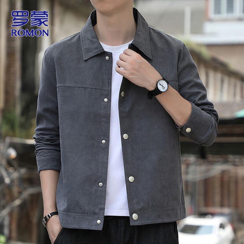 ROMON Men's Autumn/Winter Casual Collared Jacket