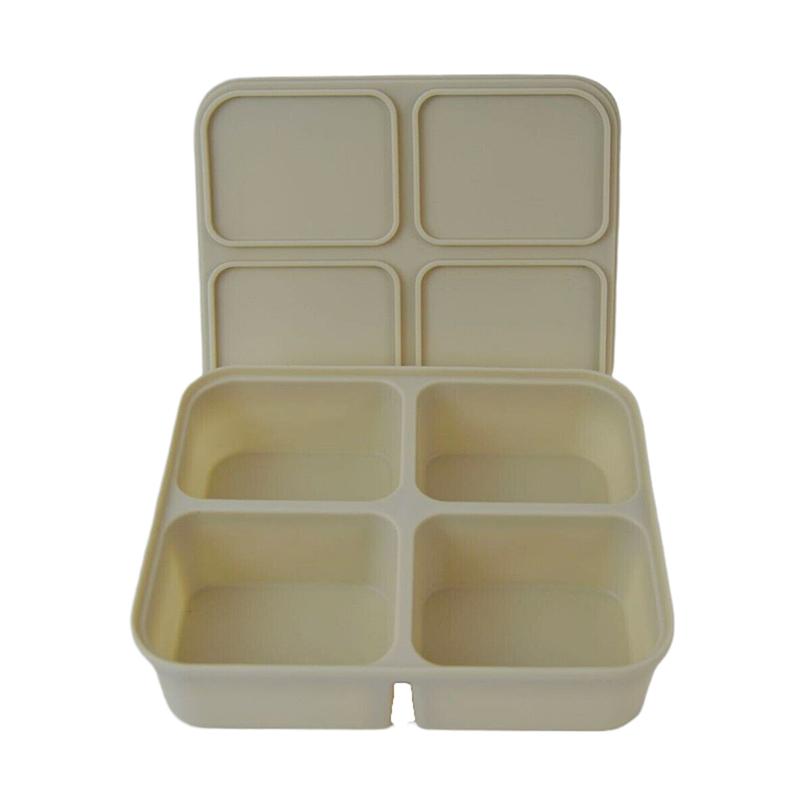 

4/6/12 Grid Ice Tray Mold Giant Large Food Grade Silicone Mold With Lid Reusable Whiskey Cube Square Tray DIY Ice Maker Ice Tray 4 grid бежевий