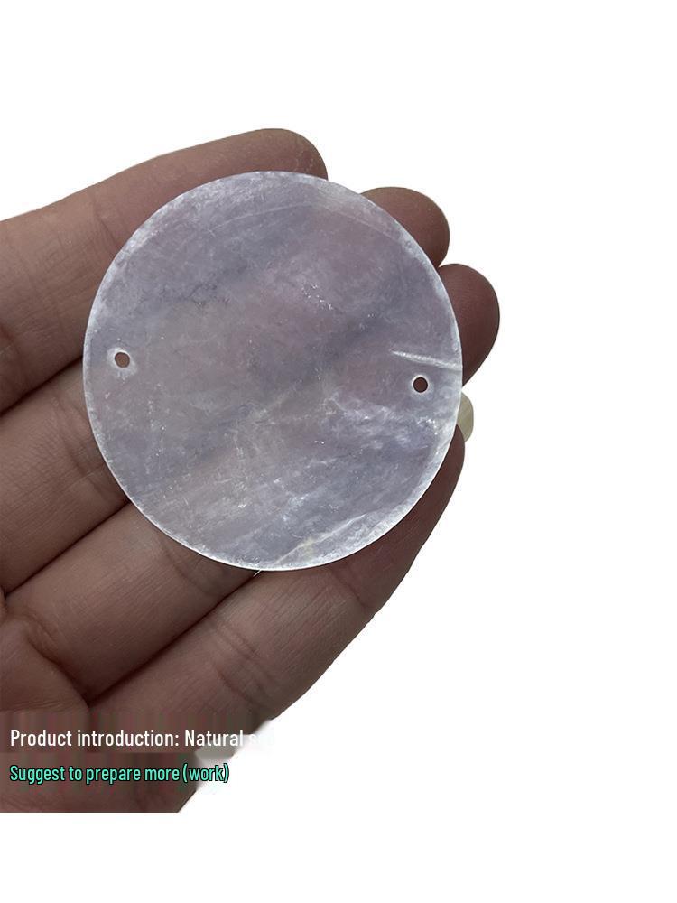 Natural Translucent Mother-of-Pearl Shell Wind Chime - White Round Pieces