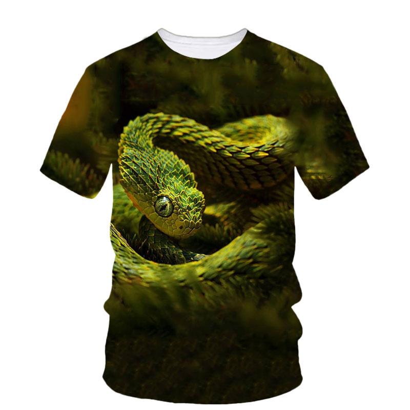 3D Print Animal Snake Sport Quick-dry Breathable Men T-shirt Outdoor Street Cosplay Party Short Sleeve
