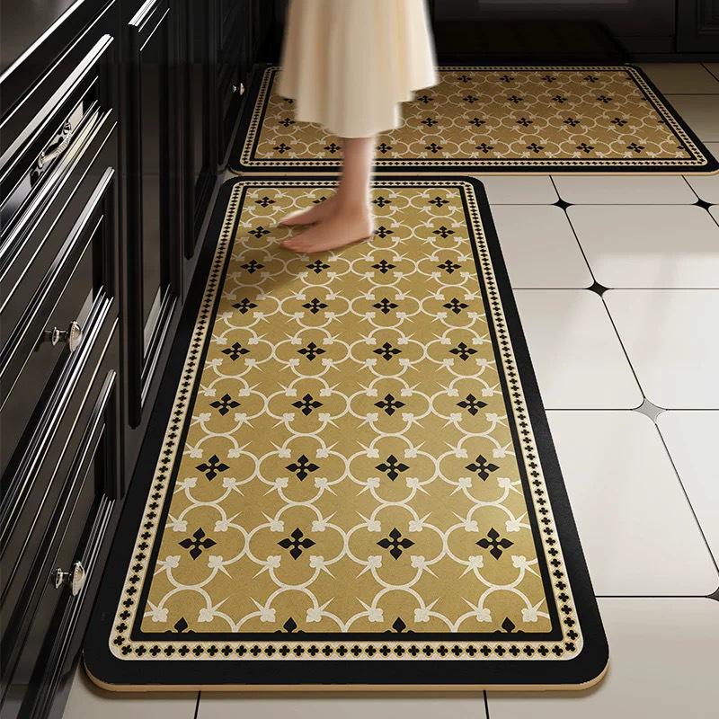 

Американський Ретро Кухонний Водонепроникний Шкіряний Килимок для Підлоги - Легко Протирати, Не потребує прання, Довга смуга для плити, мийки та підлоги. 50*160 cm