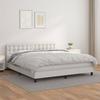 Vidaxl Letto Continentale Con Materasso, Bianco, Ecopelle 180X200 Cm
