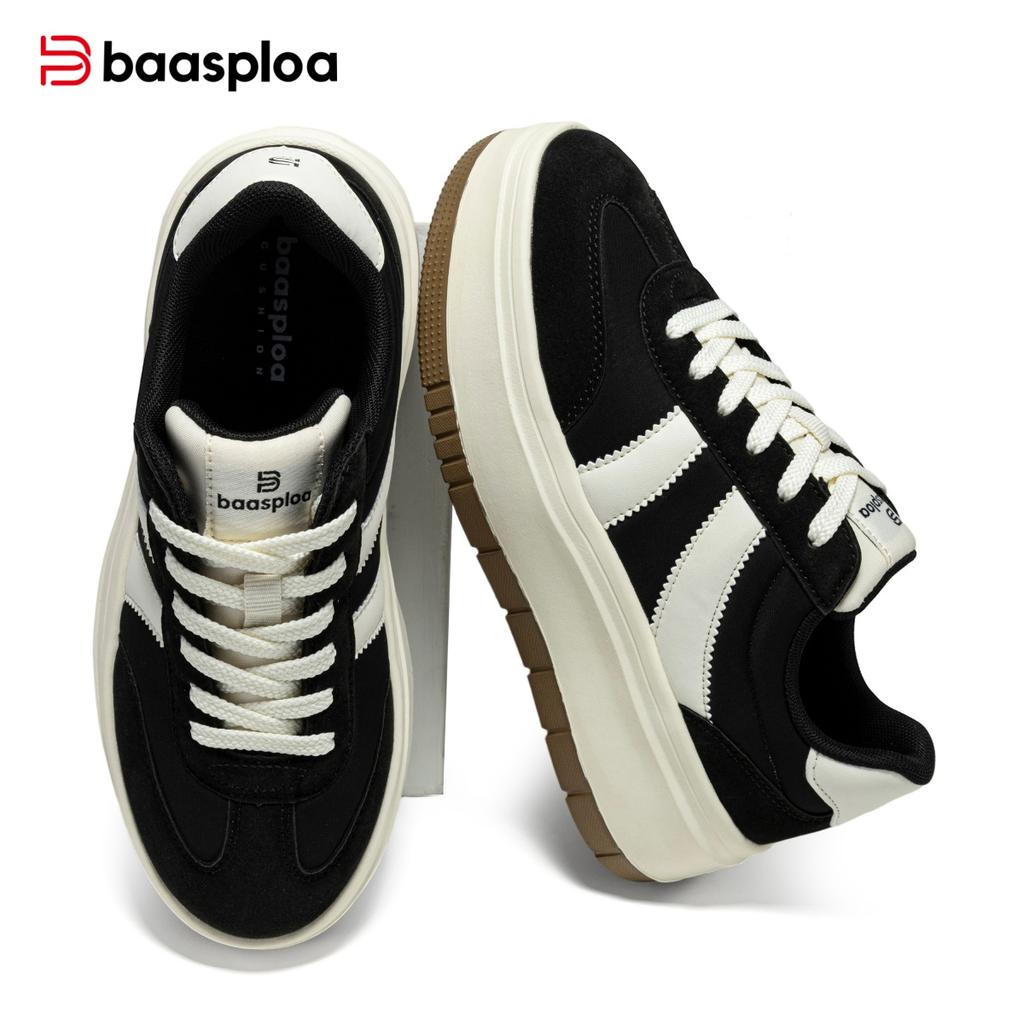 Baasploa women's board shoes are warm, comfortable, thick soled, height increasing sports shoes, lightweight casual shoes, retro and trendy shoes