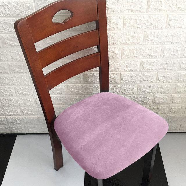 1 Piece For Sale Removable Dining Chair Seat Cover Velvet Stretch Chair Seat Cushion Slipcover For Dining Room Kitchen Chairs